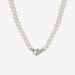 Lucky Clover & Charm SMALL 1Silver Edition Pearl Necklace