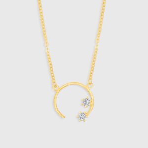 Shooting Golden Stars Gold Plated Necklace
