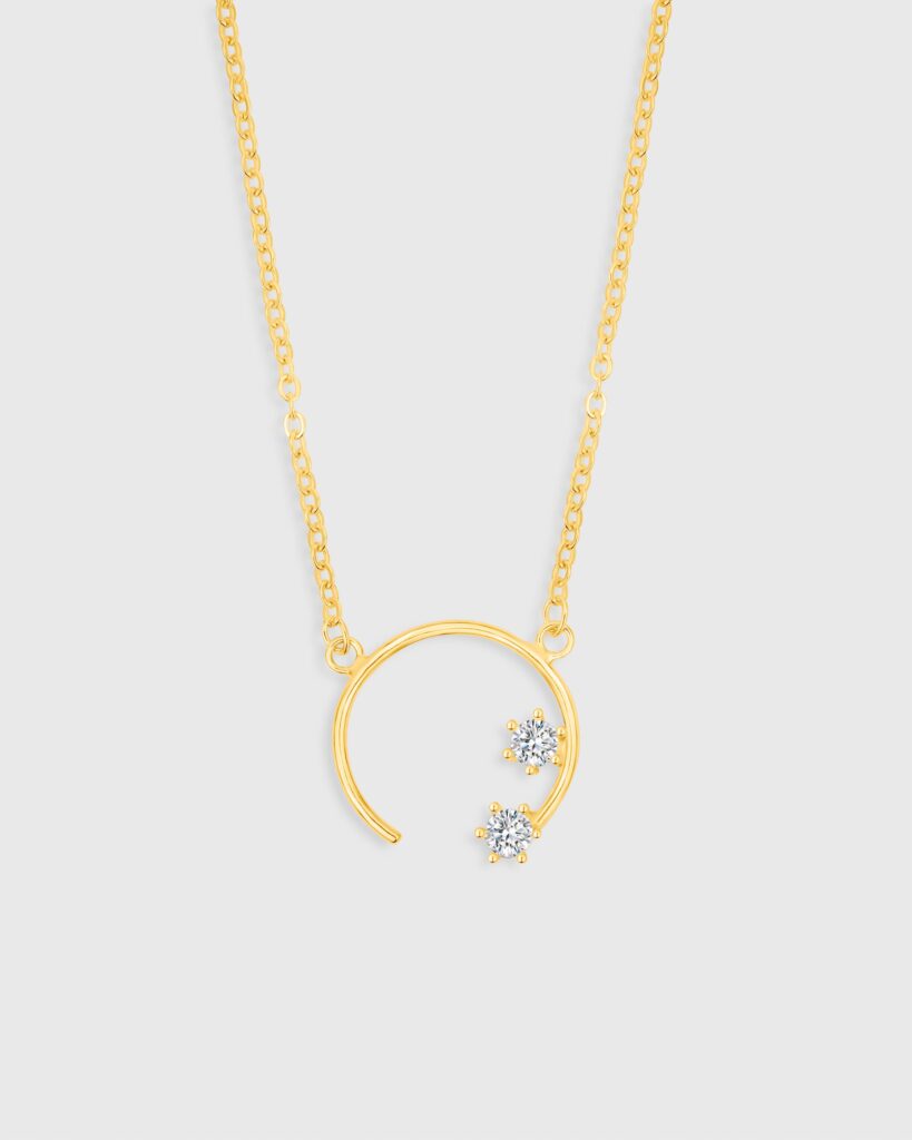 Shooting Golden Stars Gold Plated Necklace