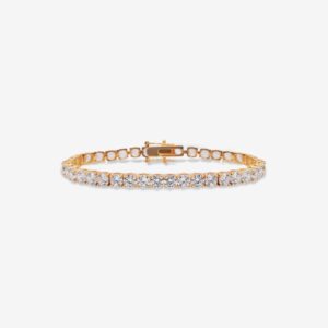 Fancy Signature Medium Gold Plated Tennis Bracelet