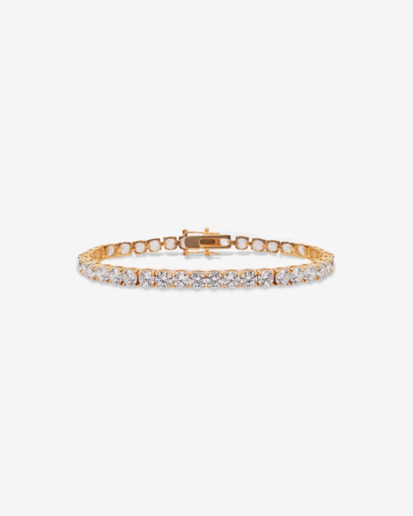 Fancy Signature Medium Gold Plated Tennis Bracelet