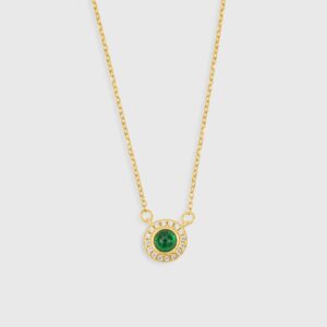 Emerald Dazzle Gem Gold Plated Necklace