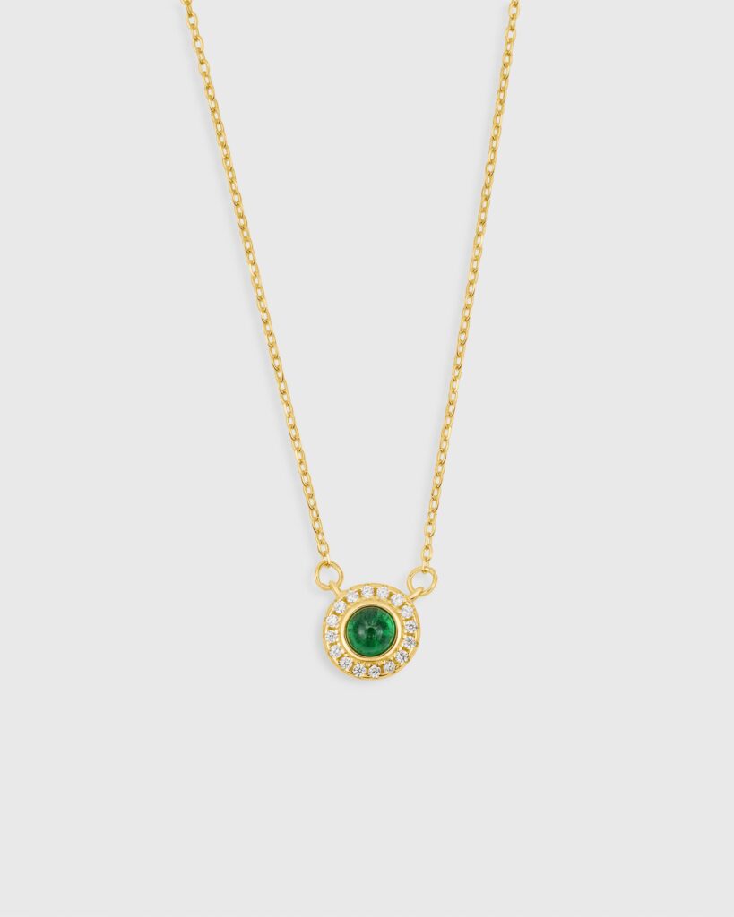 Emerald Dazzle Gem Gold Plated Necklace