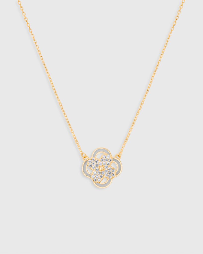Spinning Clover Gold Plated Necklace