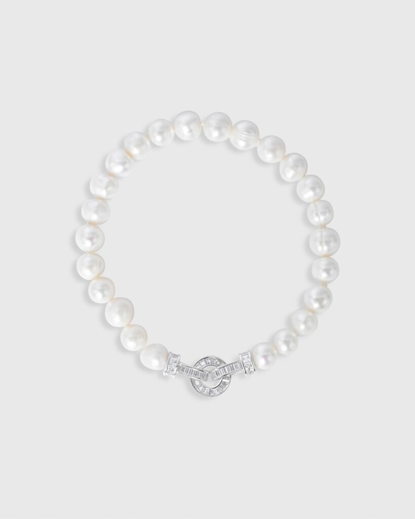 Classy Oval Clip Pearl Bracelet