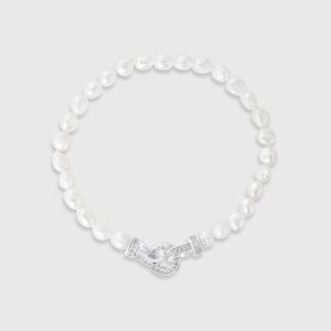 Dazzle Oval Links Classy Pearl Bracelet