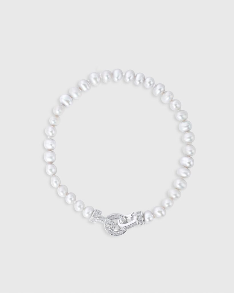 Grey Pearl Oval Link Pearl Bracelet