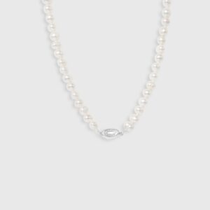 Silver Shell Pearl Necklace