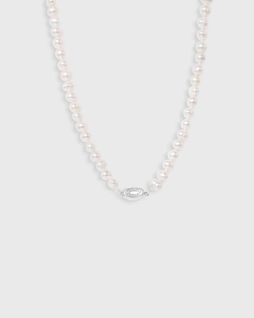 Silver Shell Pearl Necklace