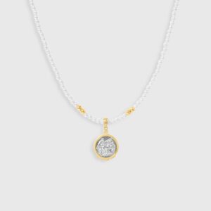 Ancient Coin Mini Pearl Gold Plated Necklace