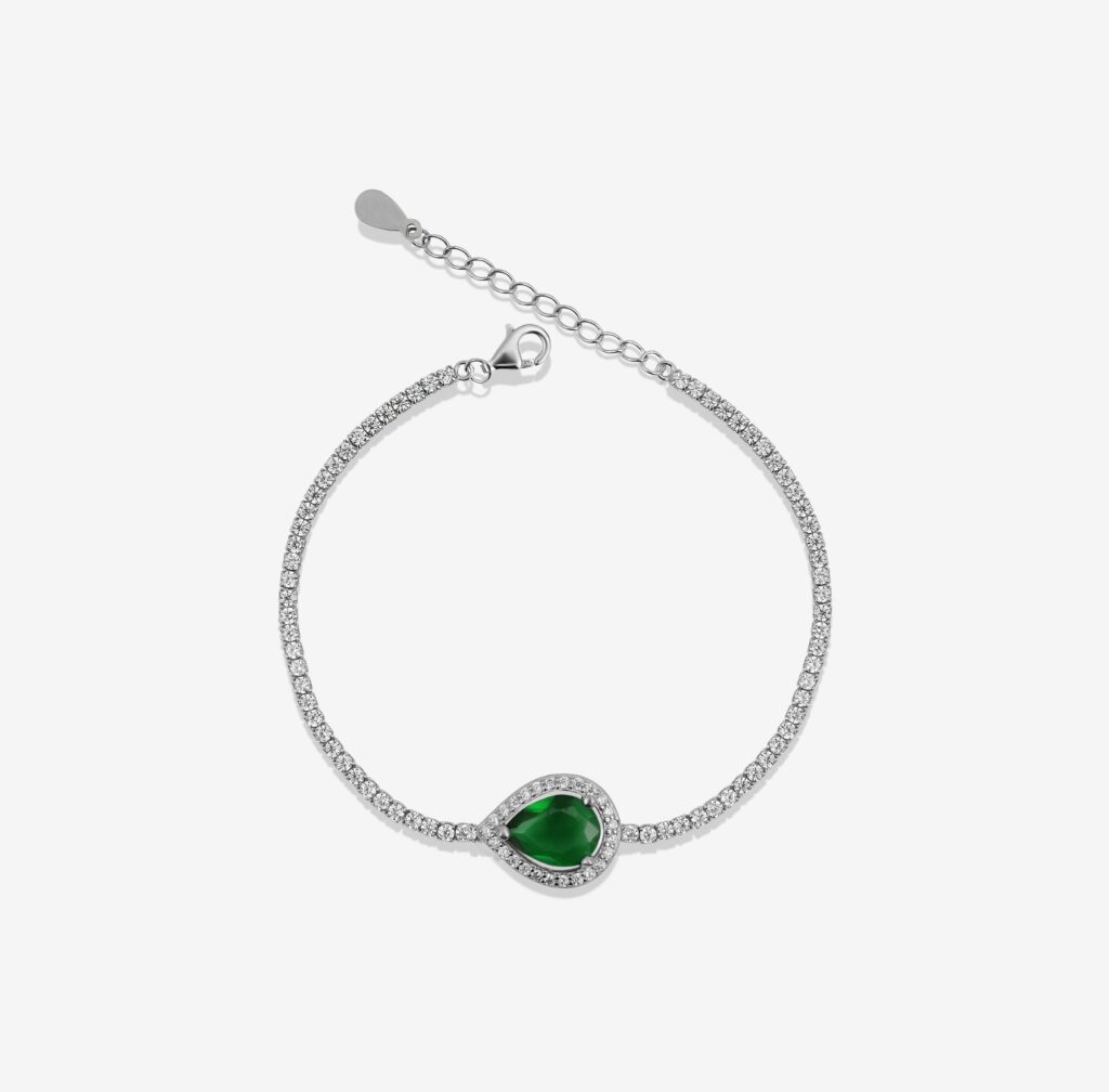Emerald Green Dazzle Tennis Bracelet