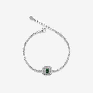 Classy Baguette Green Gemmed Tennis Bracelet