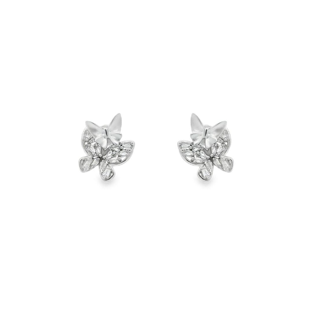 Double Baby Butterflies Stud Earrings