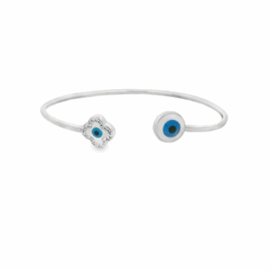 Evil Eye & Flower Fine Bracelet