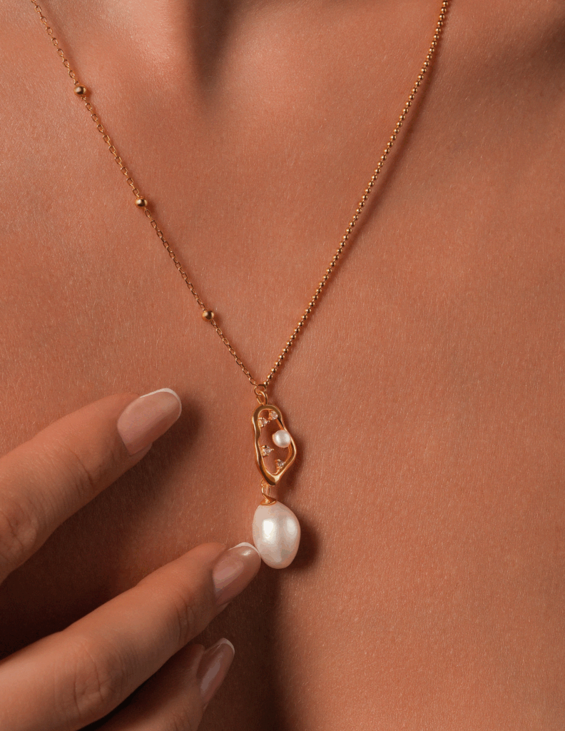 Pearls In The Stars 18K Gold Plated Necklace