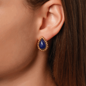 Lapis Lazuli Royal Tear 18K Gold Plated Earrings