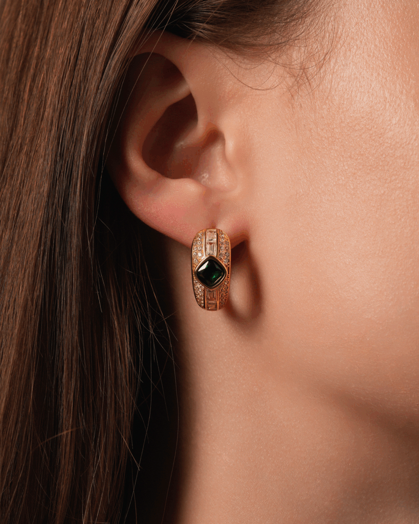 Emerald Armor 18K Gold Plated Earrings