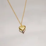 3D Heart 18K Gold Plated Necklace