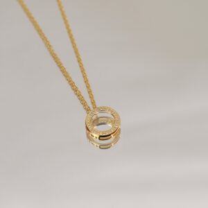 Studded Circle 18K Gold Plated Necklace