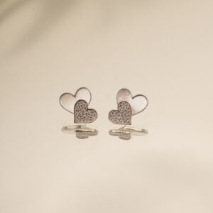 Mother Pearl Double Heart Earrings