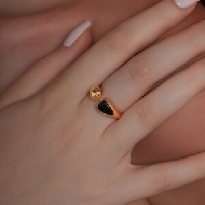 Onyx Gap 18K Gold Plated Ring