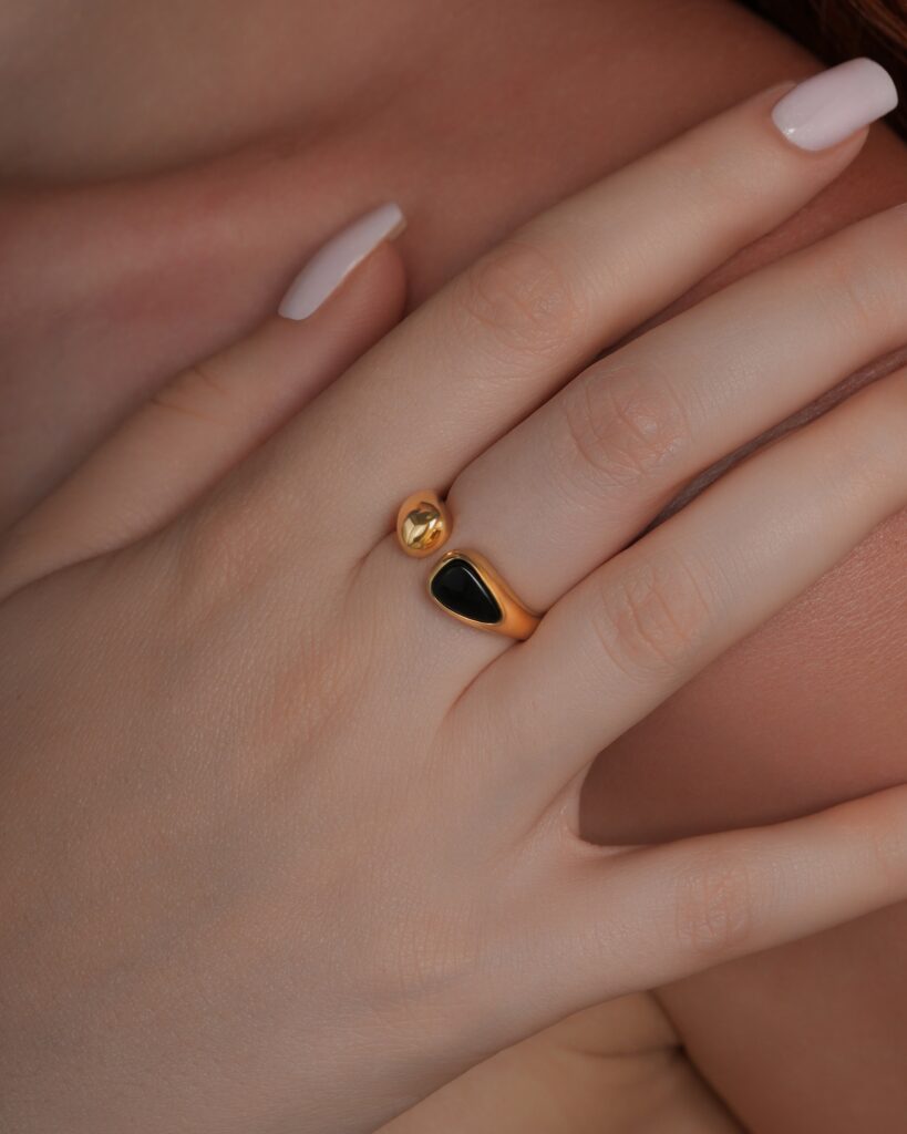 Onyx Gap 18K Gold Plated Ring