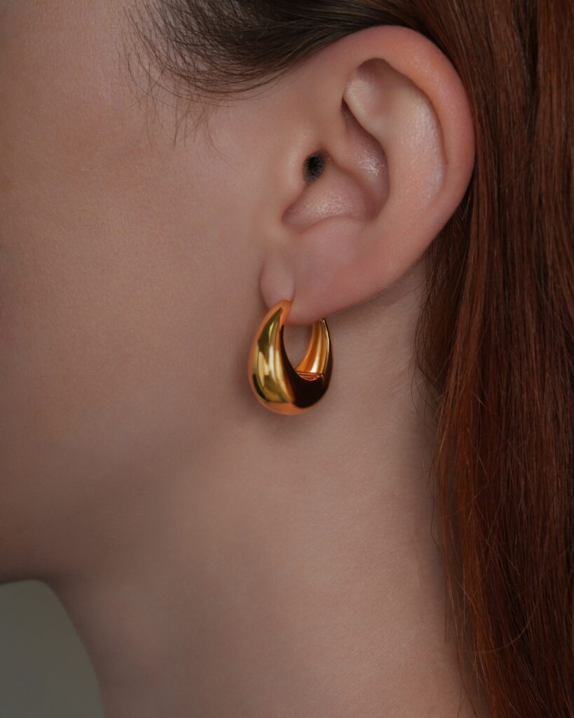 Full Golden Medium Thick Hoop