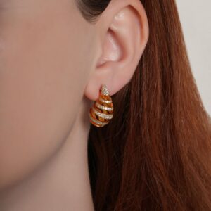Crystal Golden Pear Earrings