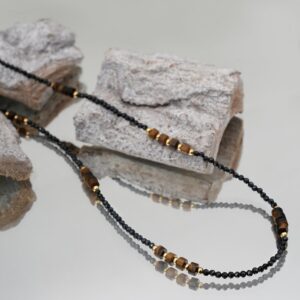 Black Beads & Tiger Eye Sphere