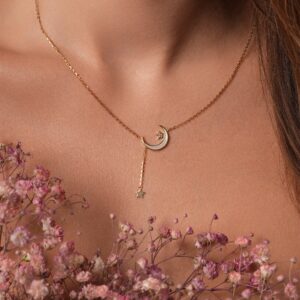 Moon & Shooting Star Necklace