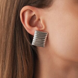 Cushion Silver Earrings