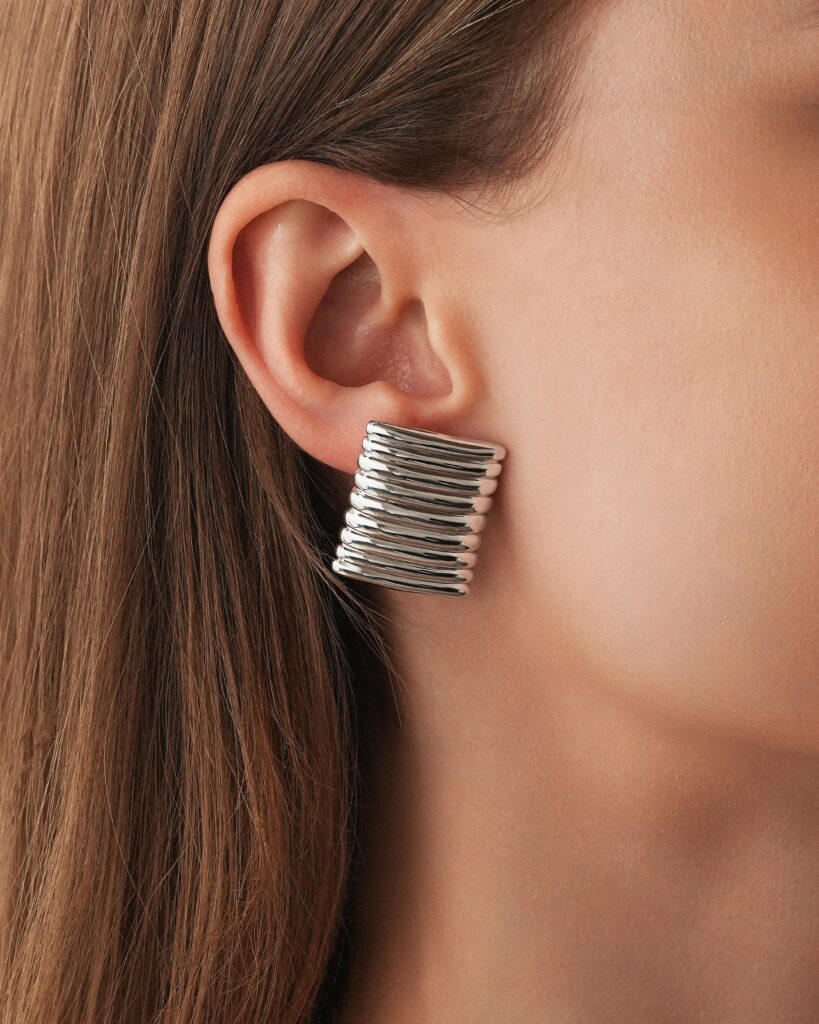 Cushion Silver Earrings