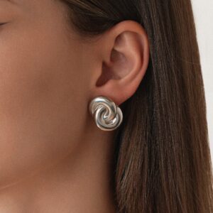 Cinnamon Roll Silver Earrings