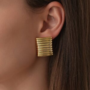 Cushion Gold Earrings