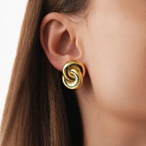 Cinnamon Roll Gold Earrings