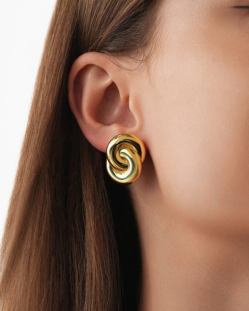 Cinnamon Roll Gold Earrings