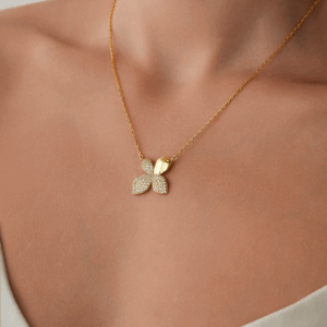 Golden Sparkle Orchid 18K Gold Plated Necklace