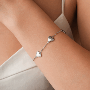 Silver Hearts Slim Bracelet