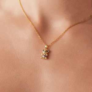 Purple Shirt Teddy 18K Gold Plated Necklace