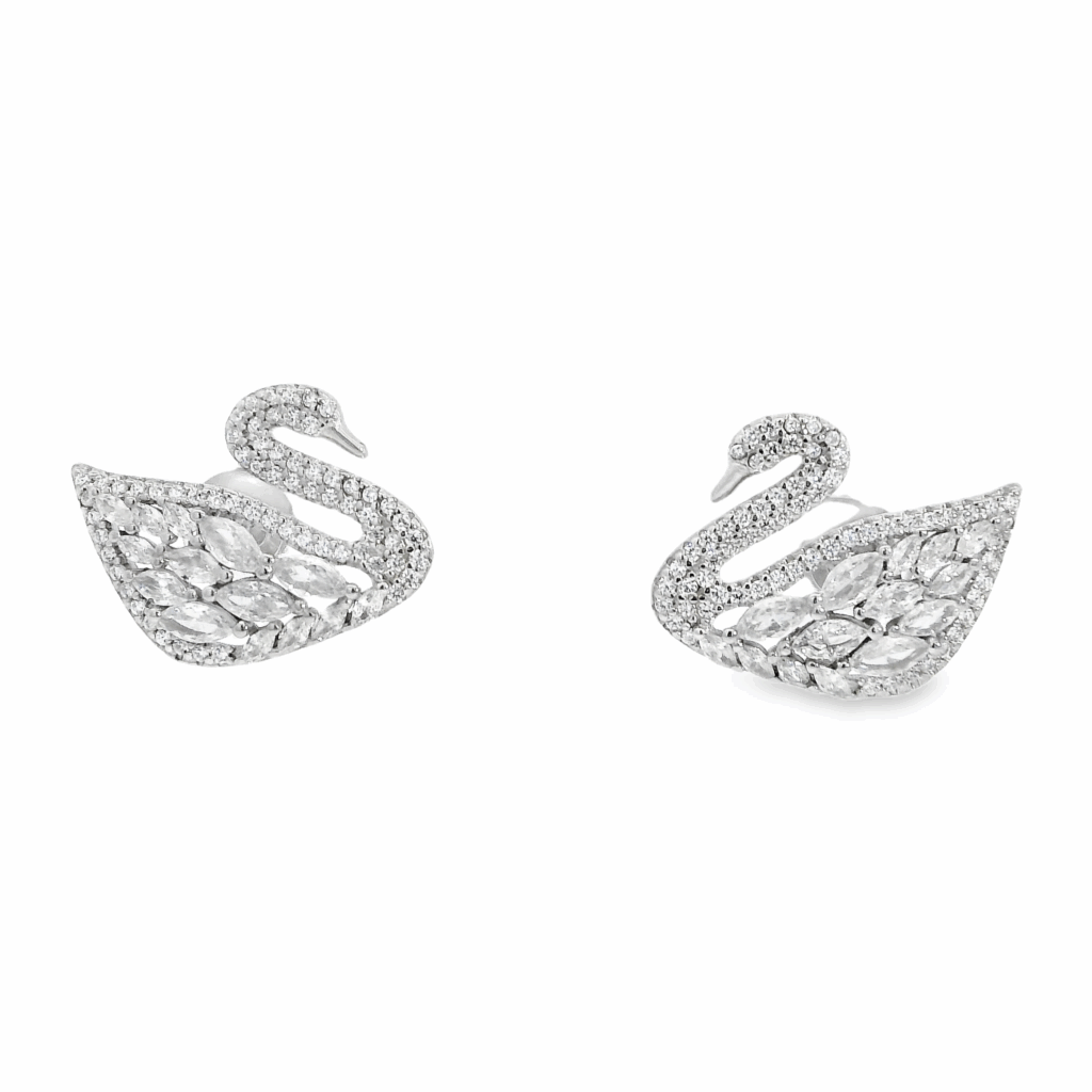 Crystal Swan Dazzle Earrings