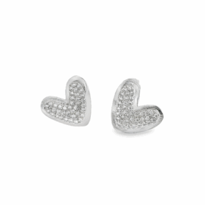 Sparkle Heart Stud Earrings