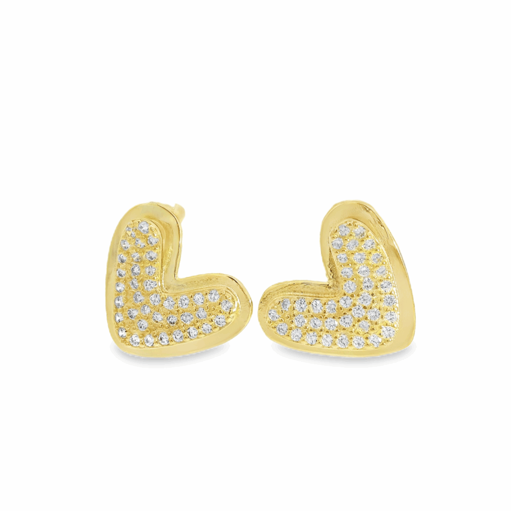 Dazzle Golden Hearts 18K Gold Plated Earrings