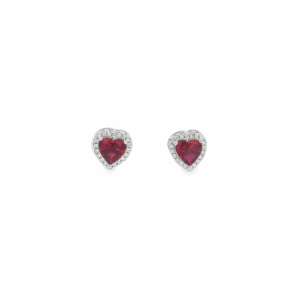 Small Red Heart Dazzle Earrings