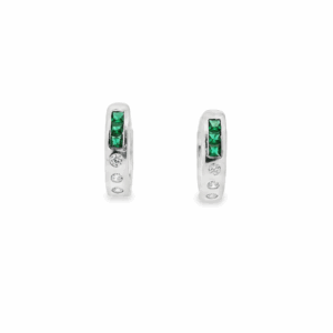 Green Gem Plated Earrings