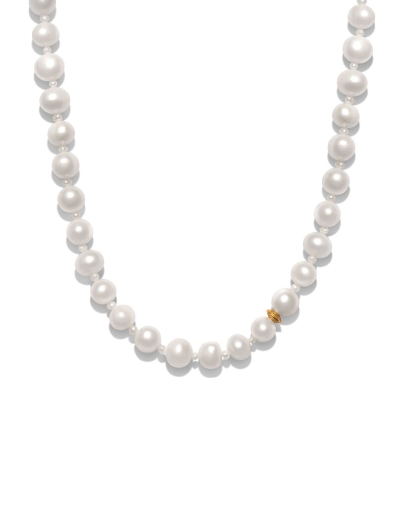 Classic Pearl & Gold Charm Necklace