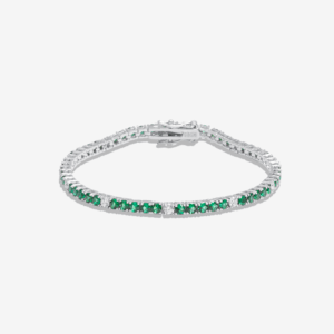 Green & White Gemmed Tennis Bracelet