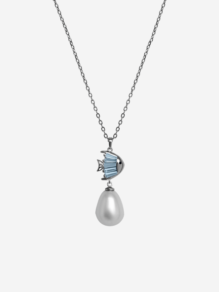 Lucky Fish Pearl Drop Necklace