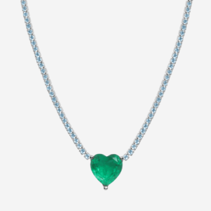 Jade Heart Tennis Necklace