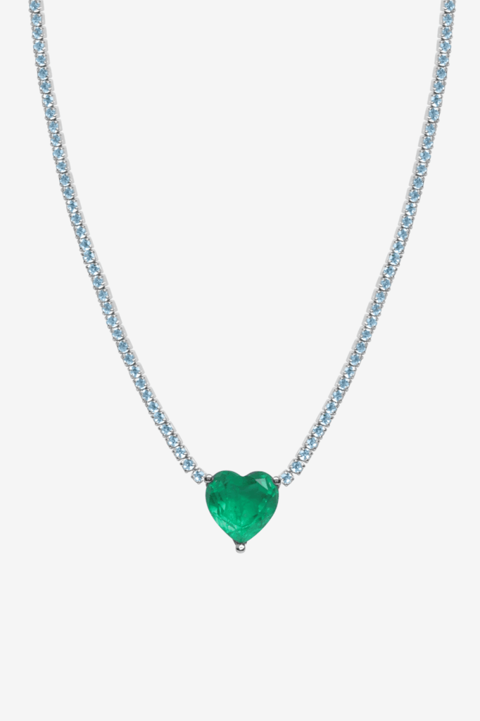 Jade Heart Tennis Necklace