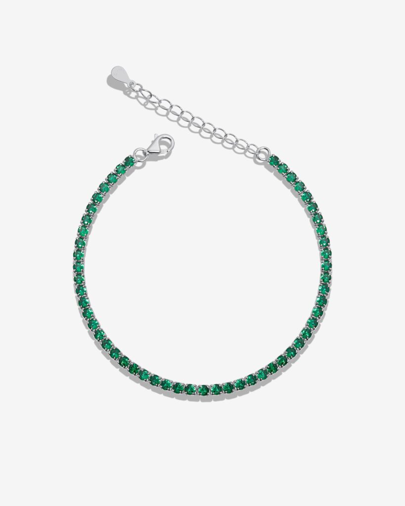 Green Zirconia Standard Tennis Bracelet
